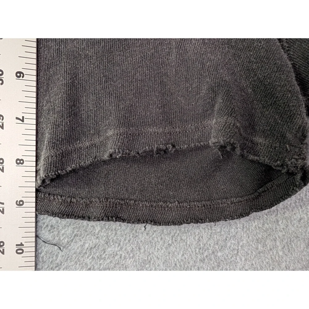 Free People We The Free Distressed Lagenlook Tee L Black Boho Tattered Grunge